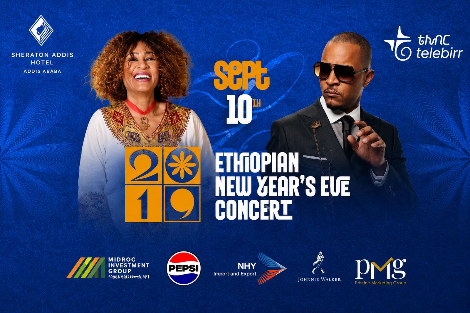 Ethiopian New Year's Eve Concert 2019 — Aster Aweke and T.I. live at the Musical Fountain, Sheraton Addis, September 10th.